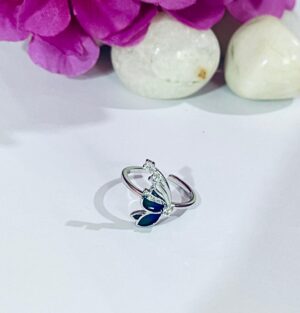 WhatsApp Image 2026-07-02 at 4.43.55 PM 92.5 Pure Silver Half Butterfly Adjustable Finger Ring