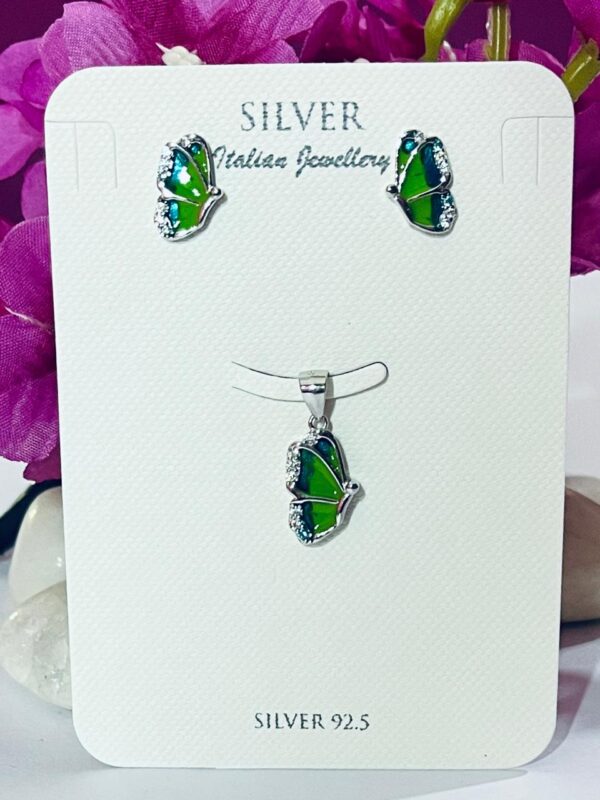 WhatsApp Image 2026-07-02 at 4.44.07 PM 92.5 Pure Silver Green Butterfly Pendant With Tops (Without Chain)