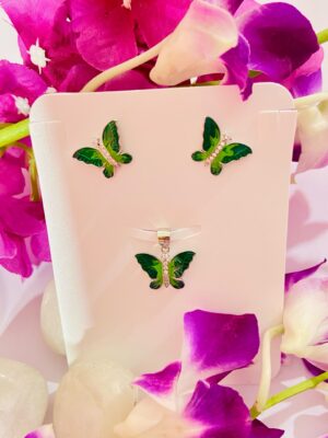 WhatsApp Image 2026-07-02 at 4.44.24 PM 92.5 Pure Silver Premium Green Butterfly Pendant With Tops (Without Chain)
