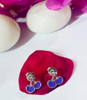 WhatsApp Image 2026-07-02 at 4.44.26 PM (1) 92.5 Pure Silver Blue Strawberry Design Ear Tops