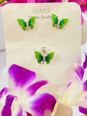 WhatsApp Image 2026-07-02 at 4.44.28 PM 92.5 Pure Silver Stylish Premium Green Butterfly Pendant With Tops (Without Chain)