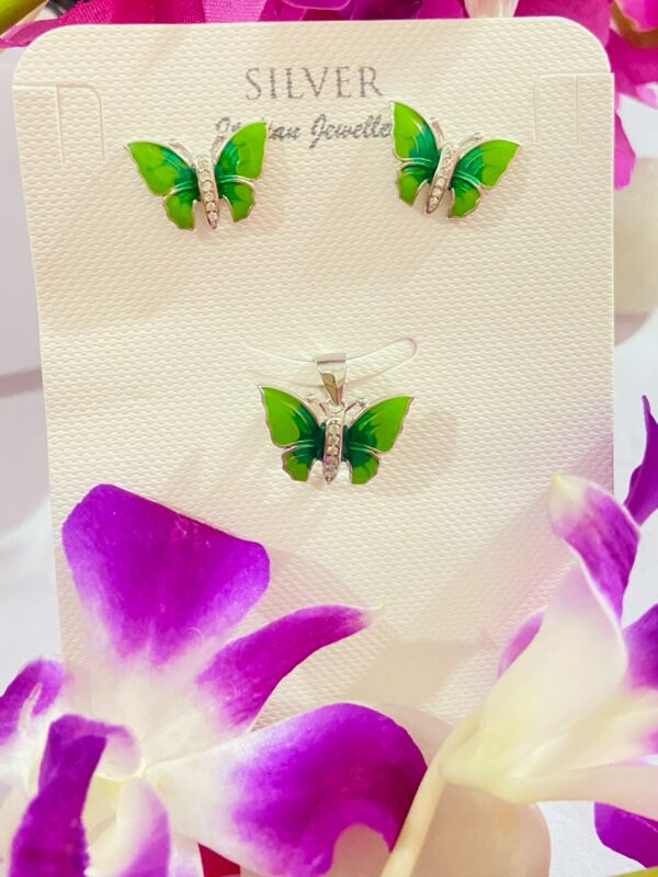 WhatsApp Image 2026-07-02 at 4.44.28 PM 92.5 Pure Silver Stylish Premium Green Butterfly Pendant With Tops (Without Chain)