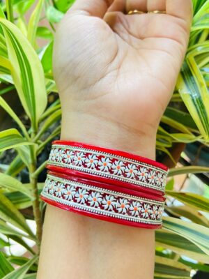 WhatsApp Image 2026-07-10 at 1.56.22 PM 92.5 pure Silver Minakari Siuli Red Pola