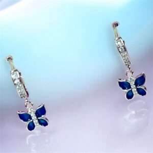 92.5 Pure Silver Stylish Hanging Premium Butterfly Earrings
