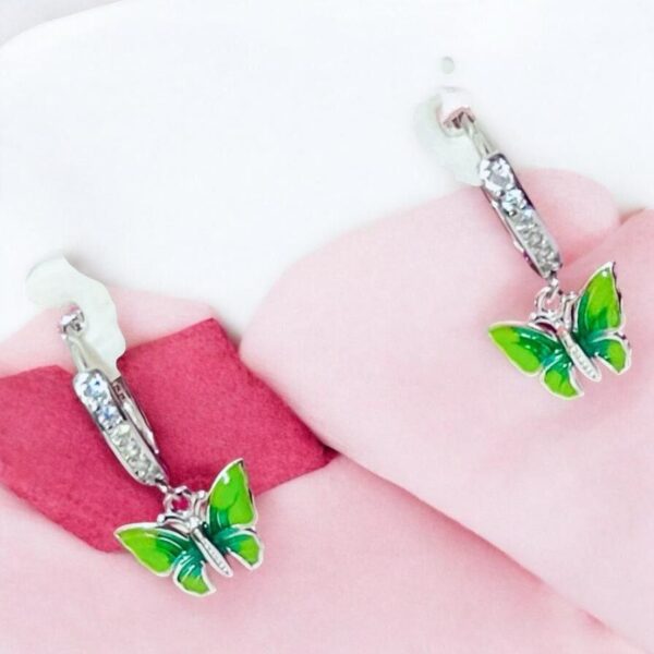 WhatsApp Image 2026-08-04 at 6.00.12 PM 92.5 Pure Silver Stylish Hanging Green Premium Butterfly Earrings