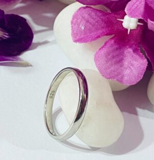 92.5 Pure Silver Premium Band Plain Finger Ring (size- 27)