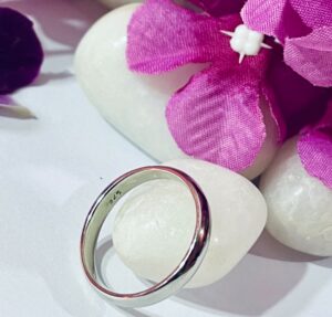 92.5 Pure Silver Premium Band Plain Finger Ring (size- 24)