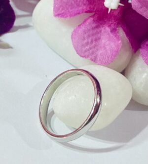 92.5 Pure Silver Premium Band Plain Finger Ring (size- 22)
