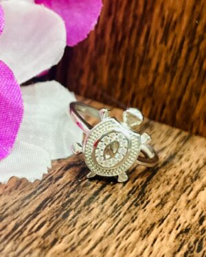 92.5 Pure Silver Premium Turtle Finger Ring (size- 14)