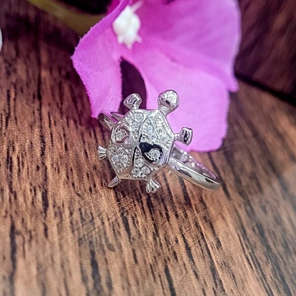 92.5 Pure Silver Premium Turtle Finger Ring (size-11)
