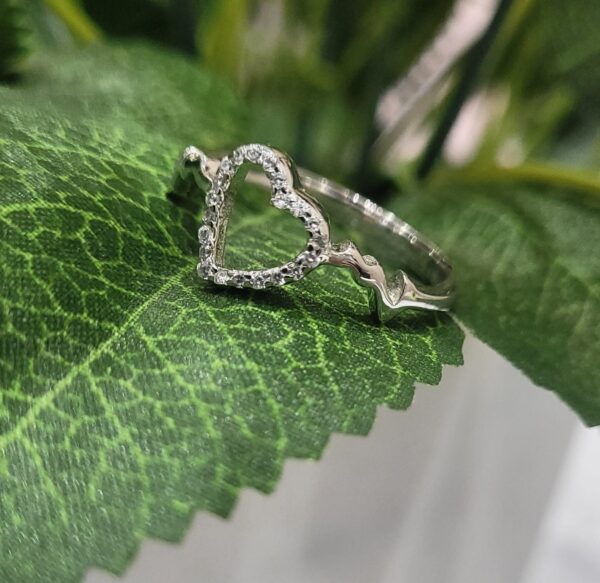 WhatsApp Image 2026-08-06 at 4.41.04 PM 92.5 Pure Silver premium Roxy HeartNBeat Finger Ring (size 15)