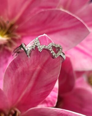 WhatsApp Image 2026-08-06 at 6.09.33 PM 92.5 Pure Silver Premium heartbeat Finger Ring (size 17)