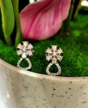 92.5 Pure Silver Premium Flower Design Ear Tops