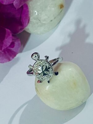 92.5 Pure Silver Premium Turtle Finger Ring (size- 10)