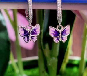 WhatsApp Image 2026-08-09 at 4.10.06 PM 92.5 Pure Silver Hanging Premium Pink Butterfly Earrings