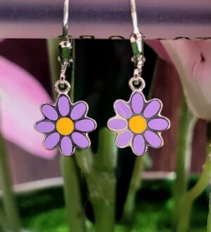 WhatsApp Image 2026-08-09 at 4.19.20 PM 92.5 Pure Silver Hanging Premium Purple Flower Earrings