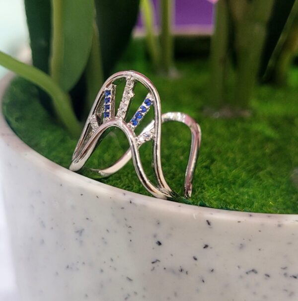 WhatsApp Image 2026-08-10 at 12.42.31 PM 92.5 Pure Silver Premium Blue Stone Adjustable V Finger Ring