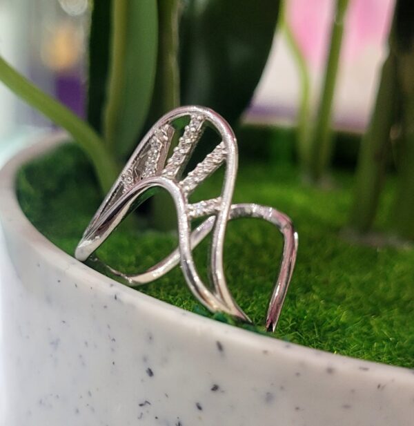 WhatsApp Image 2026-08-10 at 12.43.40 PM 92.5 Pure Silver Premium White Stone Adjustable V Finger Ring