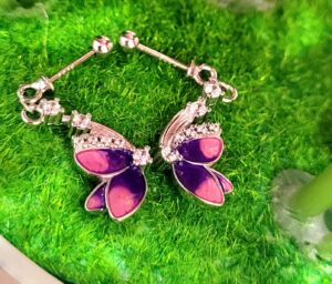 92.5 Pure Silver Premium Pink Butterfly Bugadi