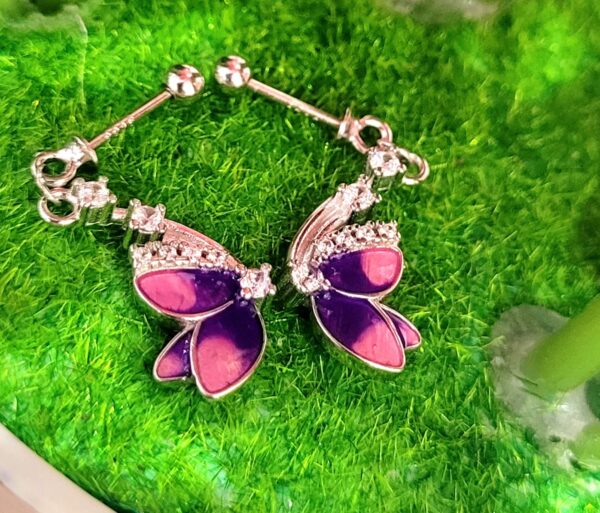 92.5 Pure Silver Premium Pink Butterfly Bugadi