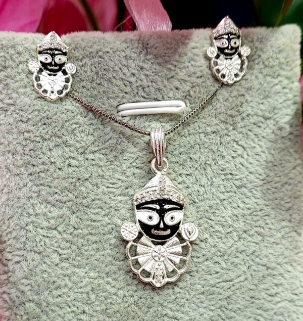 WhatsApp Image 2026-08-16 at 5.13.45 PM 92.5 Pure Silver Jagonnath Pendant With Eartops (Without Chain)