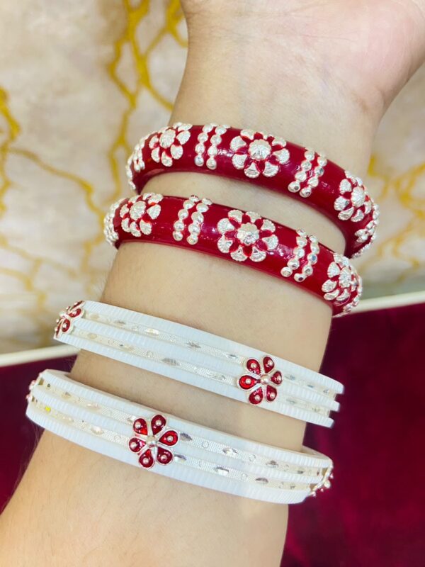92.5 pure Silver Doubble Line Pat Flower Shankha