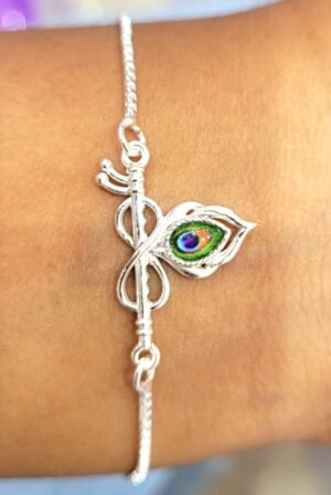 WhatsApp Image 2026-08-24 at 3.25.07 PM 92.5 Pure Silver Premium Infinity Peacock Feather Bracelet