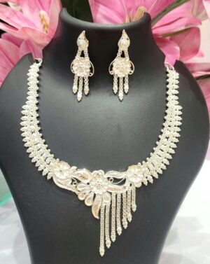 WhatsApp Image 2026-08-28 at 3.40.08 PM 92.5 Pure Silver Floral Kolka Design Necklace With Earrings