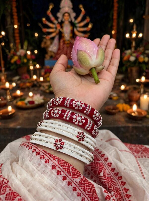 WhatsApp Image 2026-09-02 at 5.12.56 PM 92.5 pure Silver Doubble Line Pat Flower Shankha