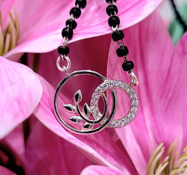 WhatsApp Image 2026-09-02 at 1.26.15 PM 92.5 Pure Silver Circle Leaf Design Mangalsutra