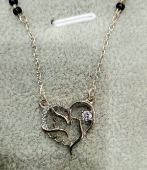 92.5 Pure Silver Heart Design Mangalsutra