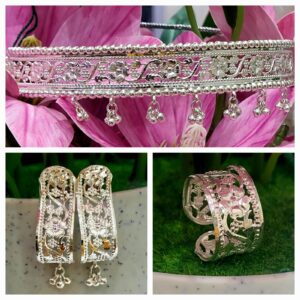 WhatsApp Image 2026-09-02 at 2.33.30 PM (1) 92.5 Pure Silver Flower Design Choker With Earrings And Finger Rings