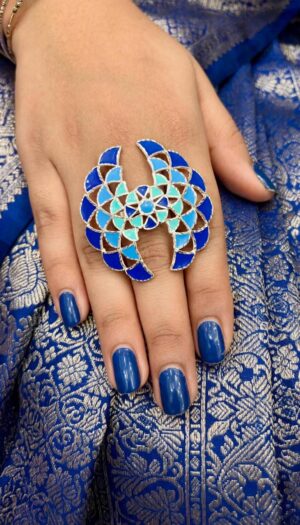 WhatsApp Image 2026-09-02 at 5.44.36 PM 95.5 Silver Umbrella Minakari Finger Ring