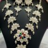 WhatsApp Image 2026-09-03 at 1.19.39 PM 92.5 Pure Silver Flower Design Minakari Necklace With Earrings