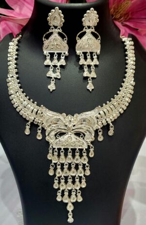 WhatsApp Image 2026-09-03 at 12.48.19 PM 92.5 Pure Silver Kolka Design Drop Necklace With Earrings