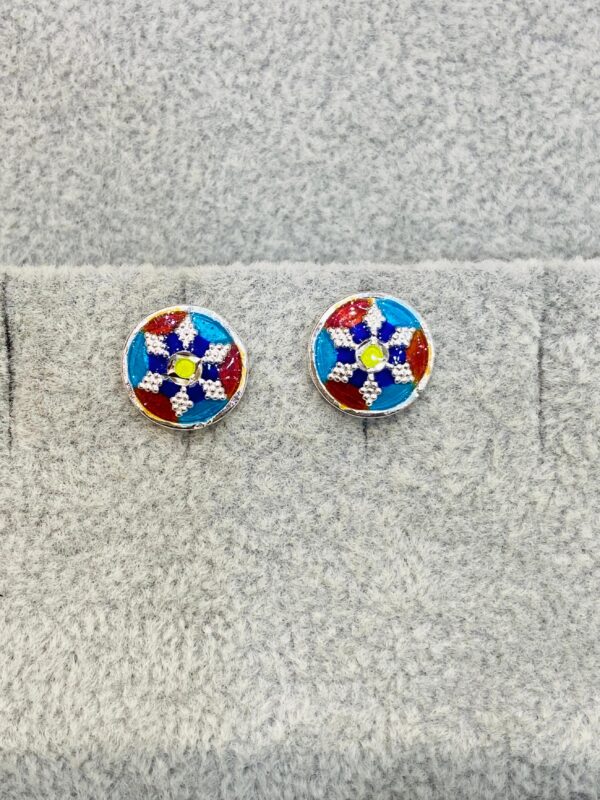 WhatsApp Image 2026-09-07 at 11.43.41 PM 92.5 Pure Silver Monipuri Small Round Shape Ear Tops