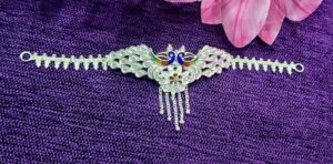 92.5 Pure Silver Peacock Minakari Design Choker