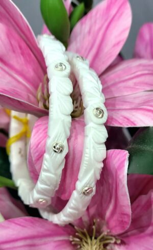 92.5 Pure Slver Small Flower Design Silver Sankha