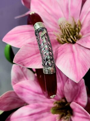 92.5 Pure Silver Peacock Design Oxidize Pola (Single)