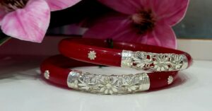 92.5 Pure Silver Flower Design Kolka Pola (Single)