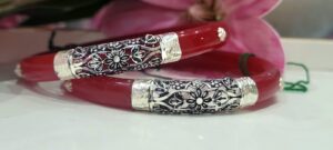 92.5 Pure Silver Flower Design Oxidize Pola (Single)